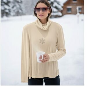 SNO SKINS Cream Cowl Neck Sweater